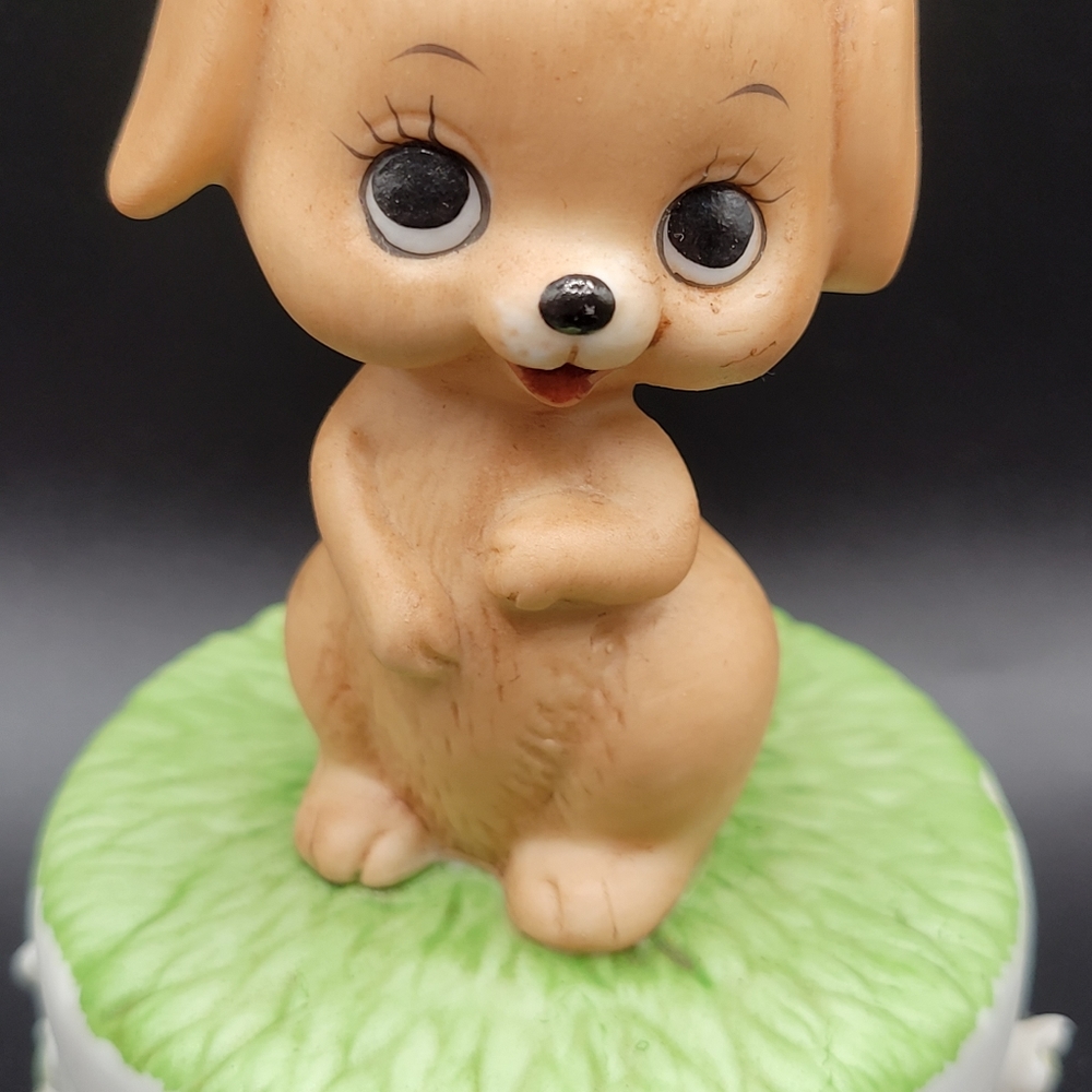 VTG Lefton Puppy Trinket Box | Original Sticker - Picture 2 of 13